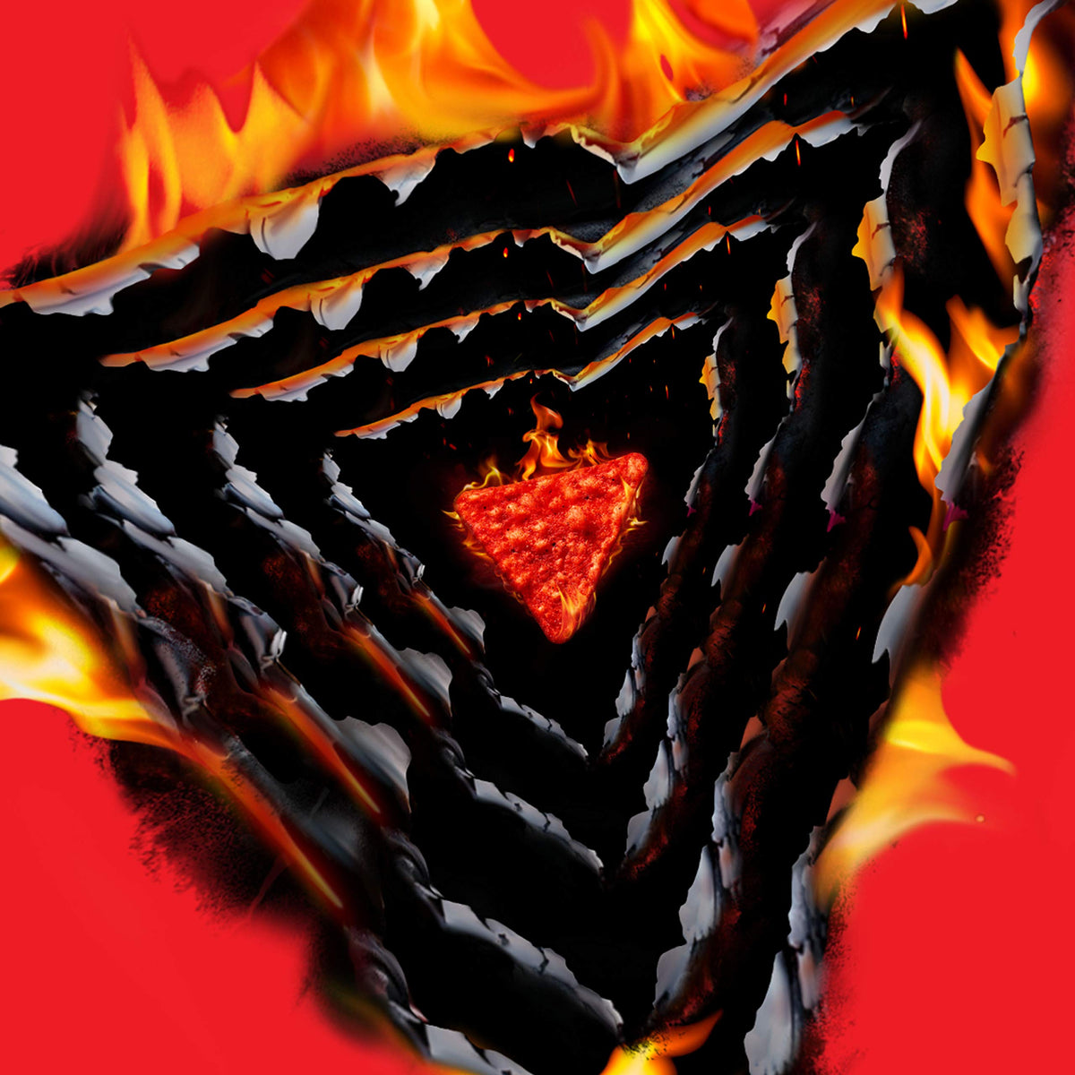 Doritos Flamin' Hot Nacho serving snack with 40 bags, ideal for parties.