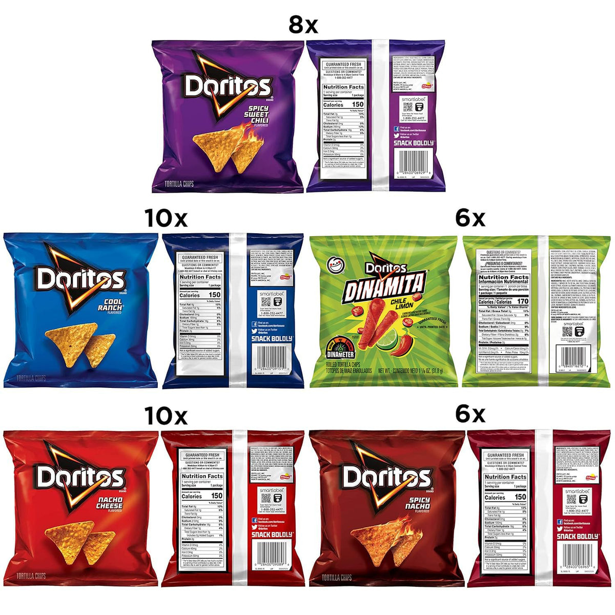 Doritos Nacho Cheese bags displayed for classic lunchbox snacking.
