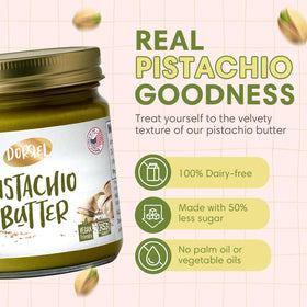 Dorrel Pistachio Butter spread on toast showing creamy texture and color