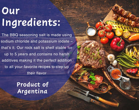 Dos Anclas Sal Parrillera pack on picnic table, portable seasoning for outdoor meals.