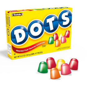 DOTS gumdrops close-up featuring vibrant flavors and chewy texture