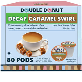 Double Donut Caramel Swirl pods ready for Keurig for quick indulgent mornings.