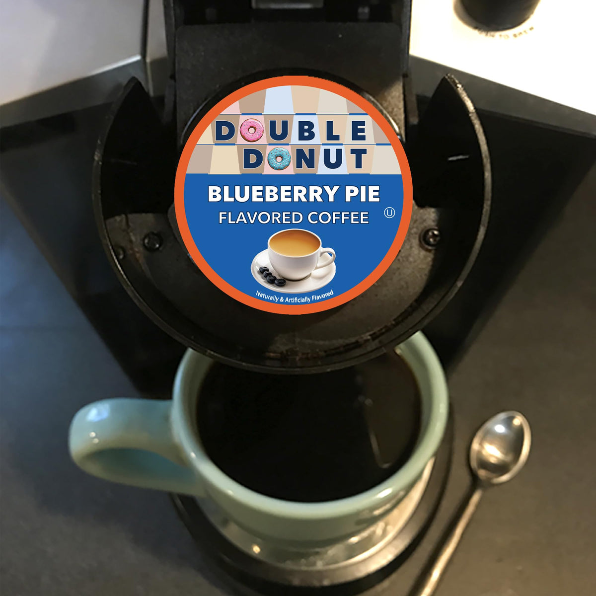 24-count display of Double Donut blueberry pods, ready for busy mornings