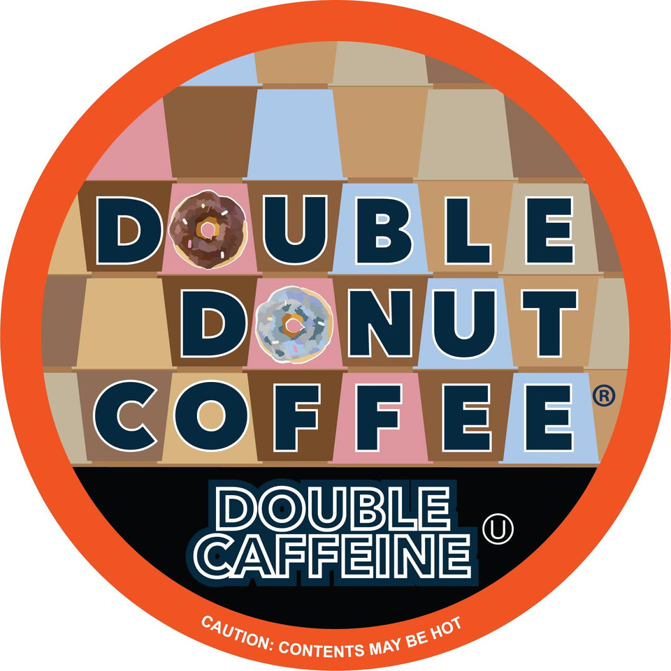 Double Donut Coffee 2x caffeine pods inside a box, ideal for busy mornings.