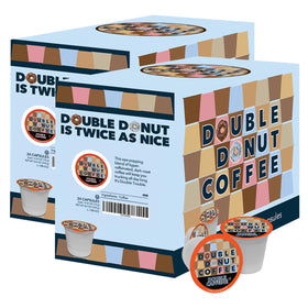 Close-up of Double Donut 2x caffeine pods showing robust dark roast.