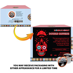 80-count box of Double Donut Double Caffeine pods for bulk use