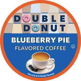 Double Donut Blueberry Pie brew shot shows convenient Keurig compatibility.