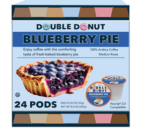 Double Donut Coffee blueberry pods front view, showcasing a vibrant flavor profile for mornings