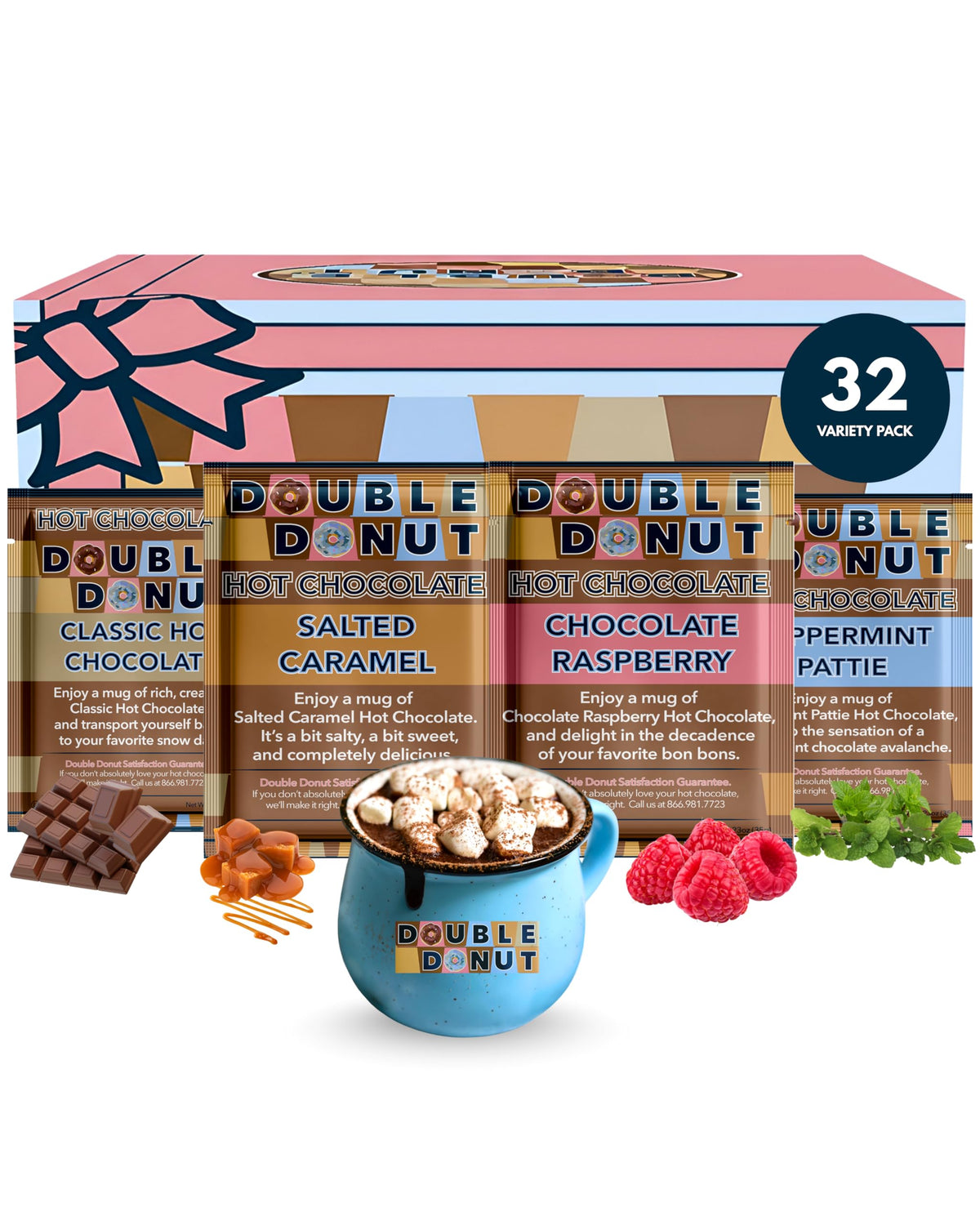 Double Donut Coffee classic hot chocolate packet for a rich, cozy treat at home