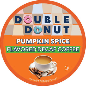 Decaf capsules close-up showing gluten-free and vegan attributes.