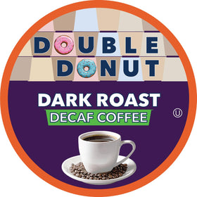 Double Donut Coffee decaf pod packaging highlighting convenient single-serve use