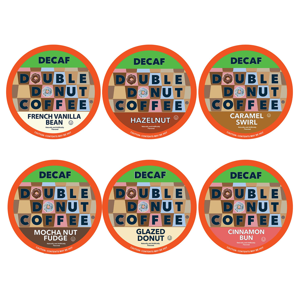 Double Donut Coffee decaf caramel swirl cup for rich flavor without caffeine