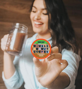 Double Donut Coffee decaf glazed donut cup with dessert-like aroma