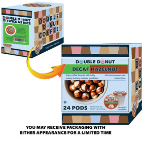 Eco-friendly recyclable packaging for Double Donut coffee pods.