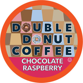 Double Donut Coffee raspberry chocolate flavor pods for a rich, aromatic cup.