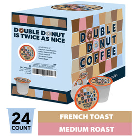 Double Donut French Toast cup steaming for a warm, inviting breakfast brew.