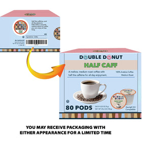 Double Donut half-caff pods compatible with Keurig machines