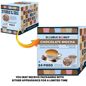 Double Donut Coffee hot cup serves a comforting mocha with a fragrant finish.