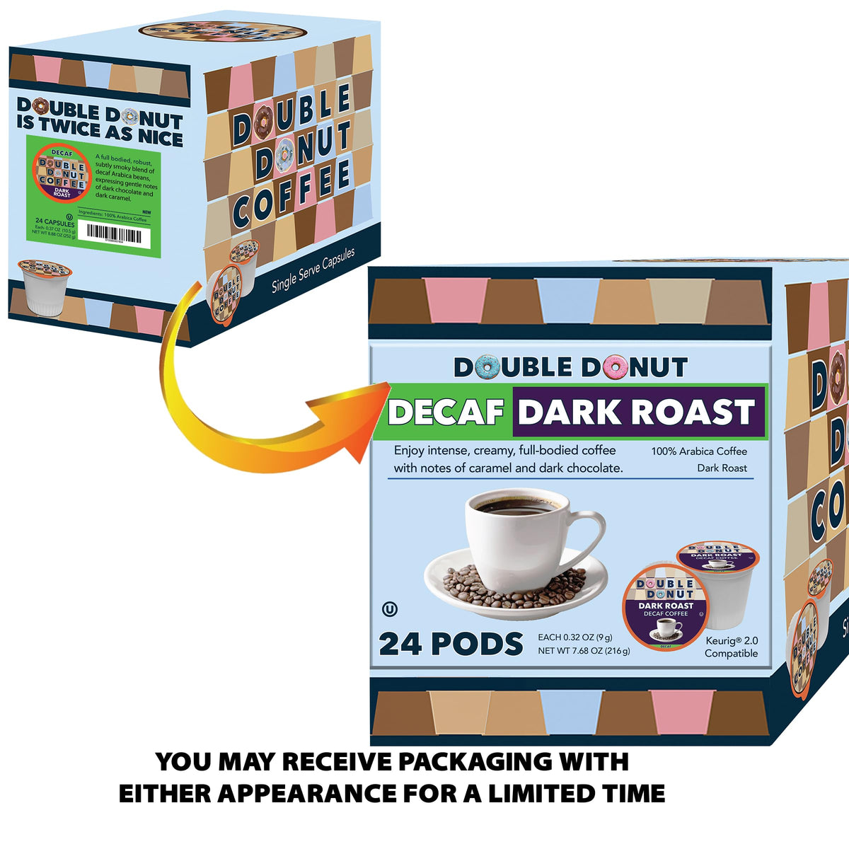 Double Donut Coffee keto-friendly decaf pod, ideal for mindful routines