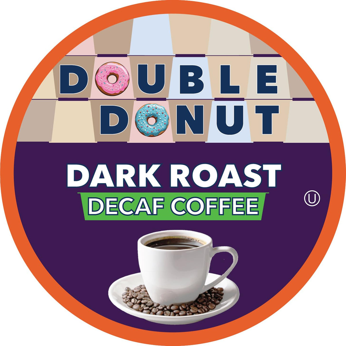 Double Donut decaf pods compatible with Keurig machines for quick, convenient mornings.