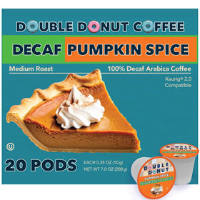 Double Donut Coffee pumpkin spice decaf pod delivers rich flavor in every cup.