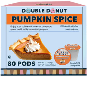 Double Donut Coffee pumpkin spice pods close-up showing aroma for cozy mornings
