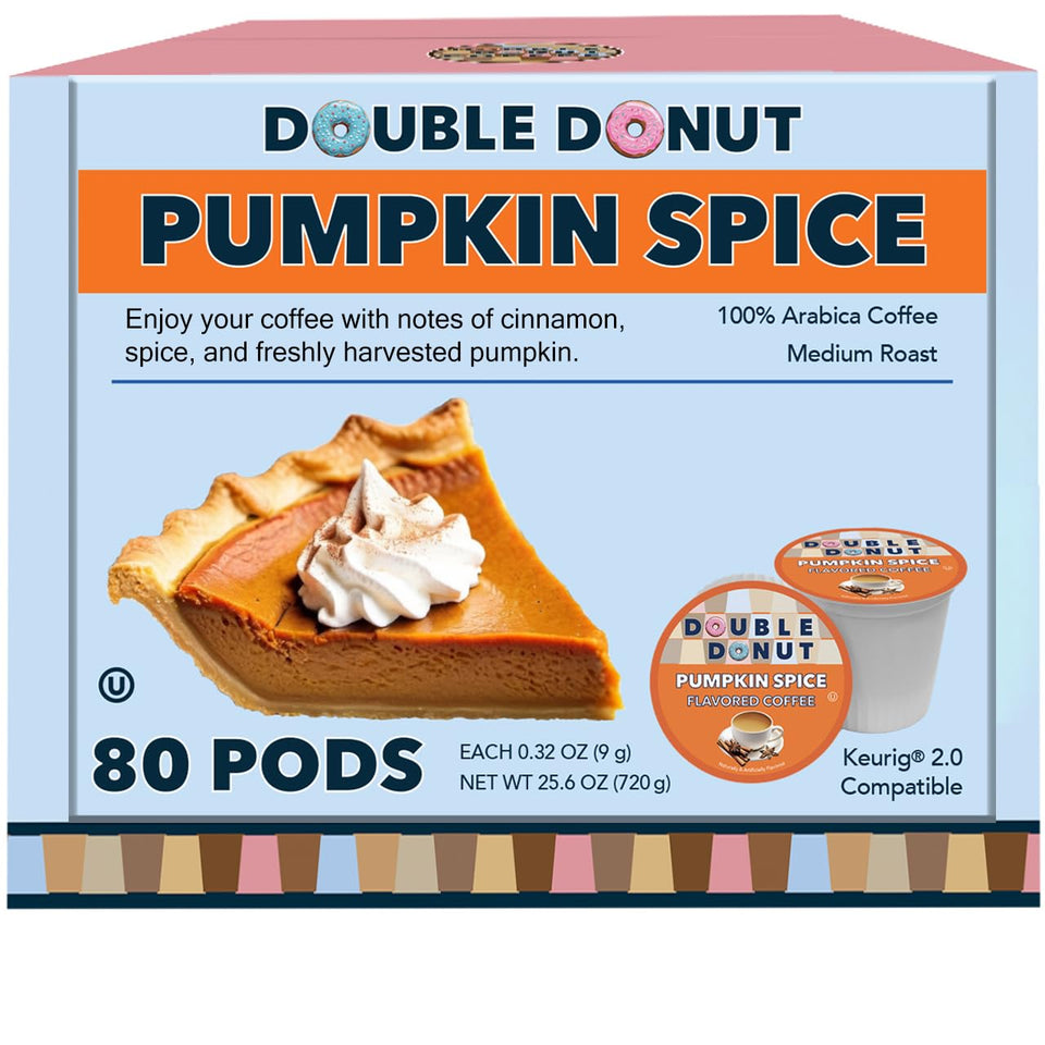 Double Donut Coffee pumpkin spice pods close-up showing aroma for cozy mornings