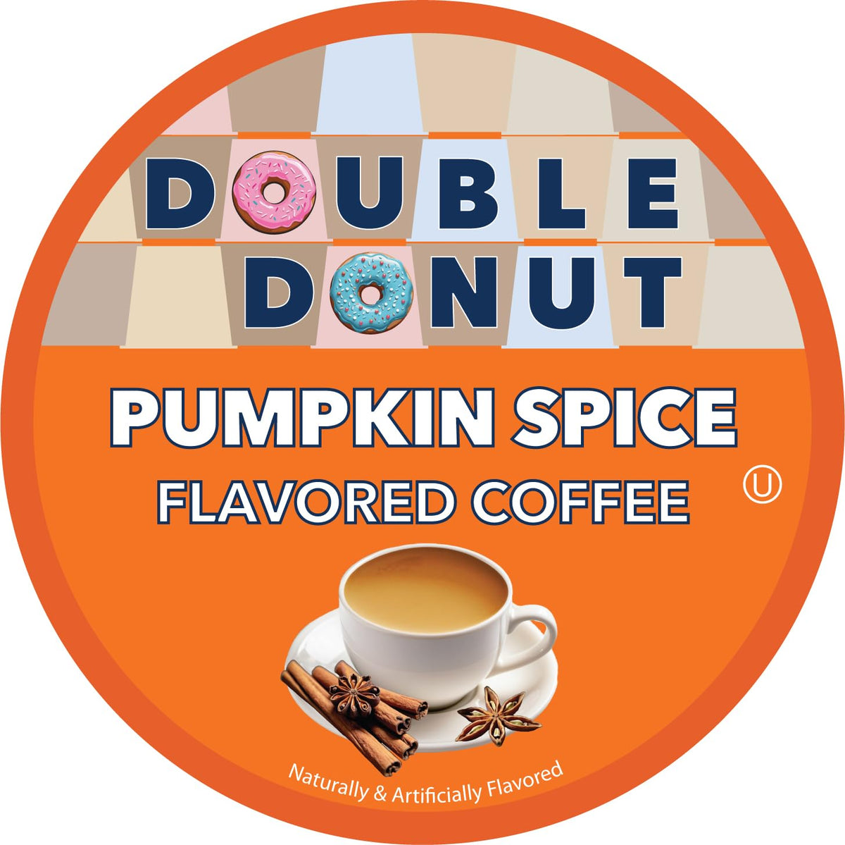 Double Donut Coffee pumpkin spice pods packaging emphasizing recyclable materials