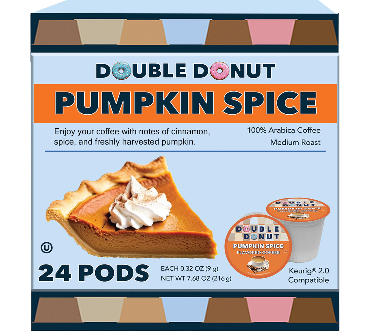Double Donut Pumpkin Spice pods ready for Keurig brewers.
