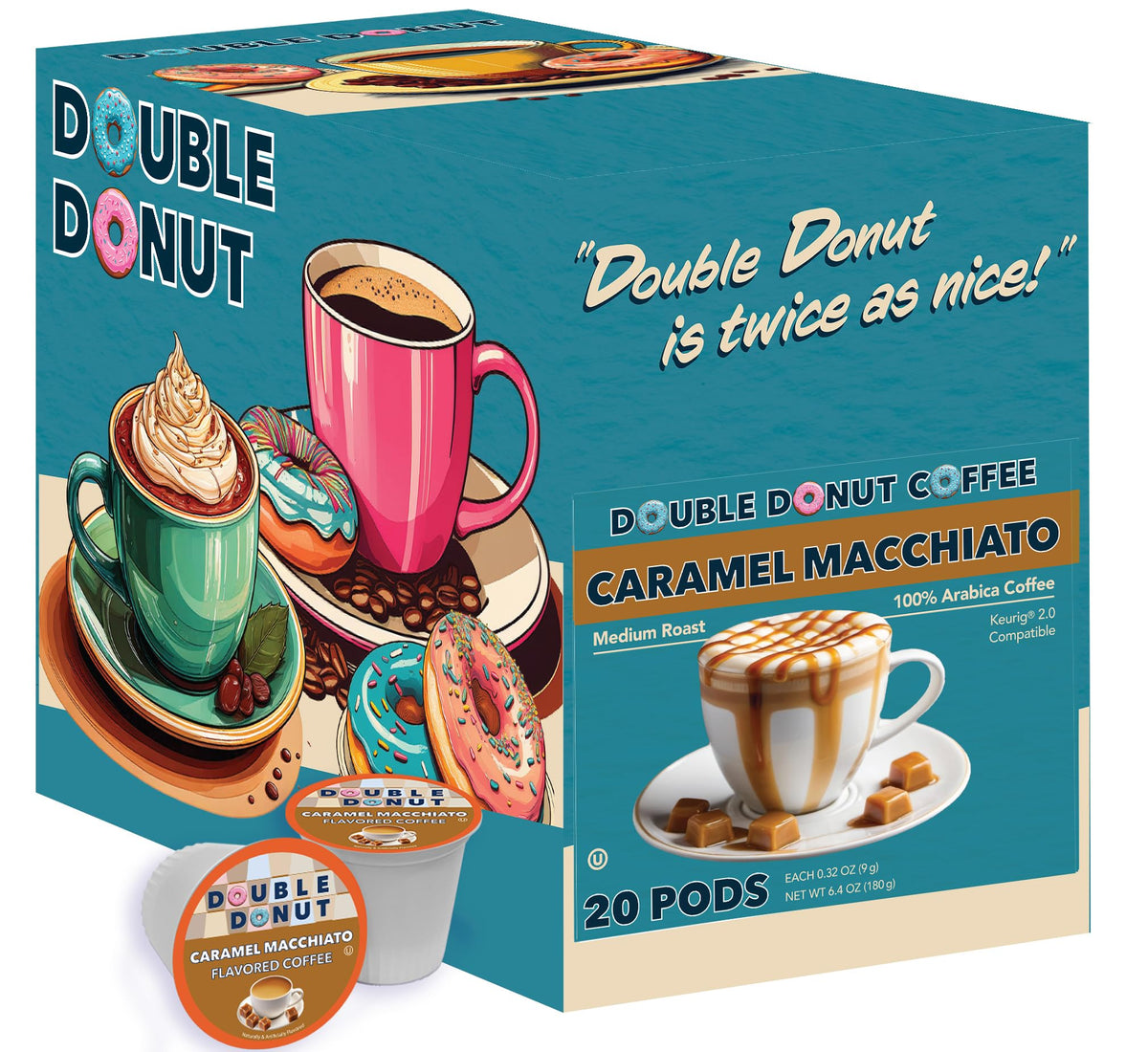 Eco-friendly Double Donut recyclable pod for sustainable coffee moments.