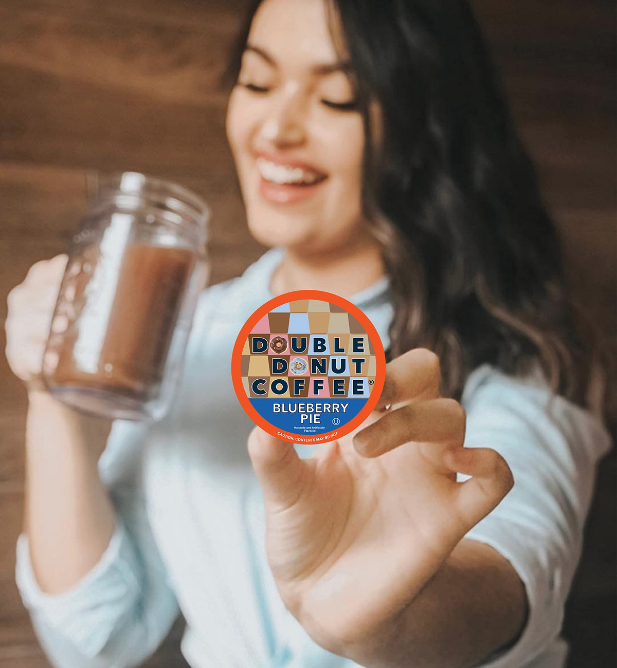 Recyclable Double Donut pods highlighting eco-friendly packaging and flavorful blends.