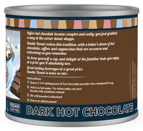 Double Donut Coffee rich velvety chocolate mix dissolves smoothly for a comforting mug.