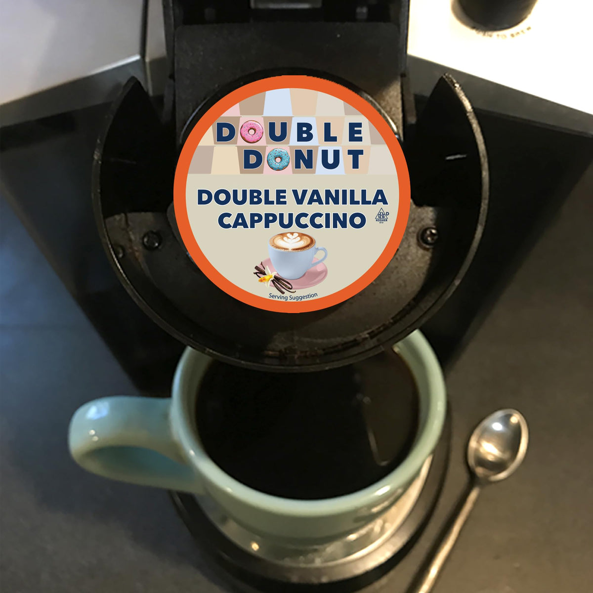 Double Donut Coffee Vanilla Cappuccino recyclable pod with flavor-convenience for busy mornings