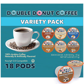 Double Donut Coffee variety pack pods for simple Keurig brewing