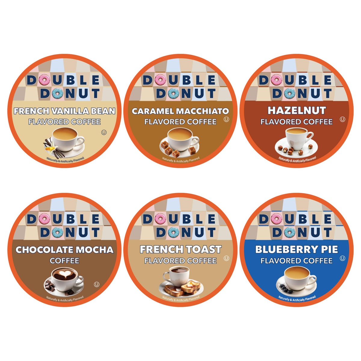 Double Donut coffee variety pack pods for flavorful mornings and simple Keurig brewing.