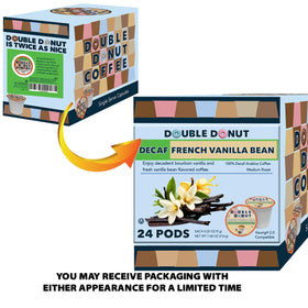 Aromatic vanilla notes from Double Donut Decaf French Vanilla beans.