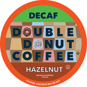 Double Donut Hazelnut Decaf K-Cup pod with rich nutty aroma for home brewing