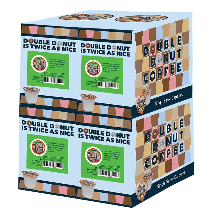 Double Donut Mocha Nut Fudge pod pack 96-count highlighting bulk convenience.