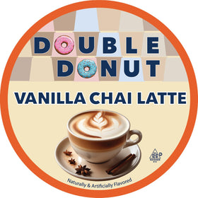 Cup of Double Donut Vanilla Chai Latte with foamy crema ready at home