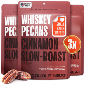 Double Neat Cinnamon Whiskey Pecans glazed pecans deliver bourbon-kissed crunch, ideal for pairing with a pour.