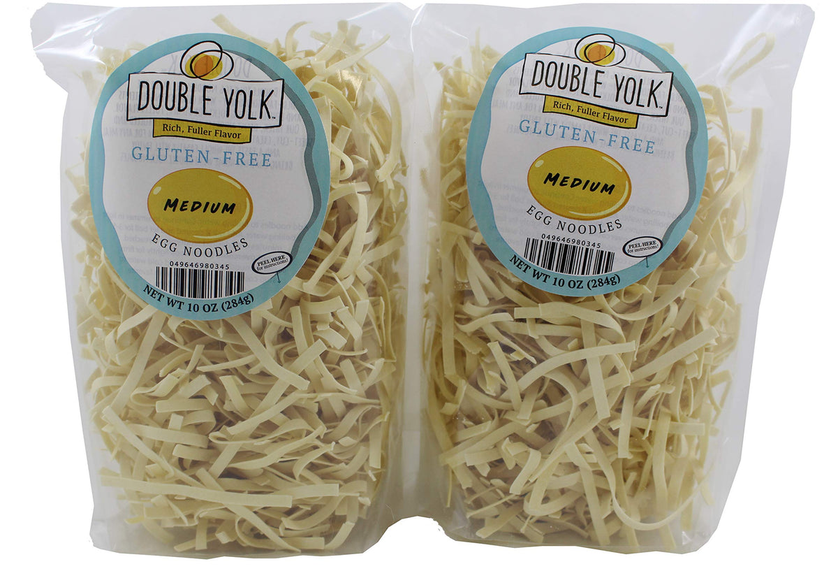 Double Yolk gluten-free egg noodles pack for quick gluten-free dinners