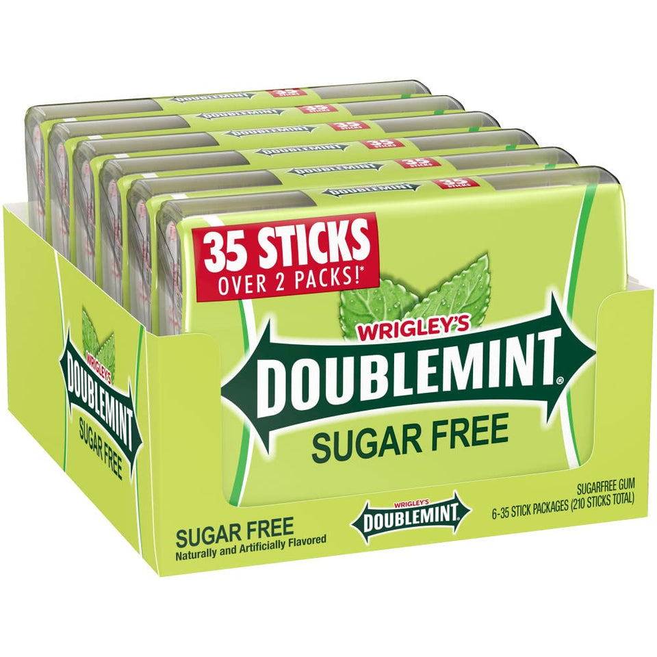 Doublemint megapack front view showing six packs of refreshing mint gum