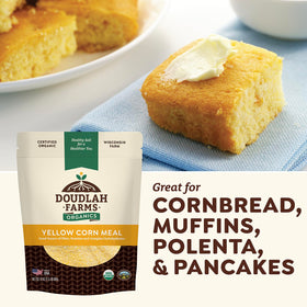Doudlah Farms baking scene with cornbread and muffins ready to bake.