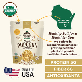 Doudlah Farms unpopped kernels, grown in regenerative soil, boosting flavor and sustainability.