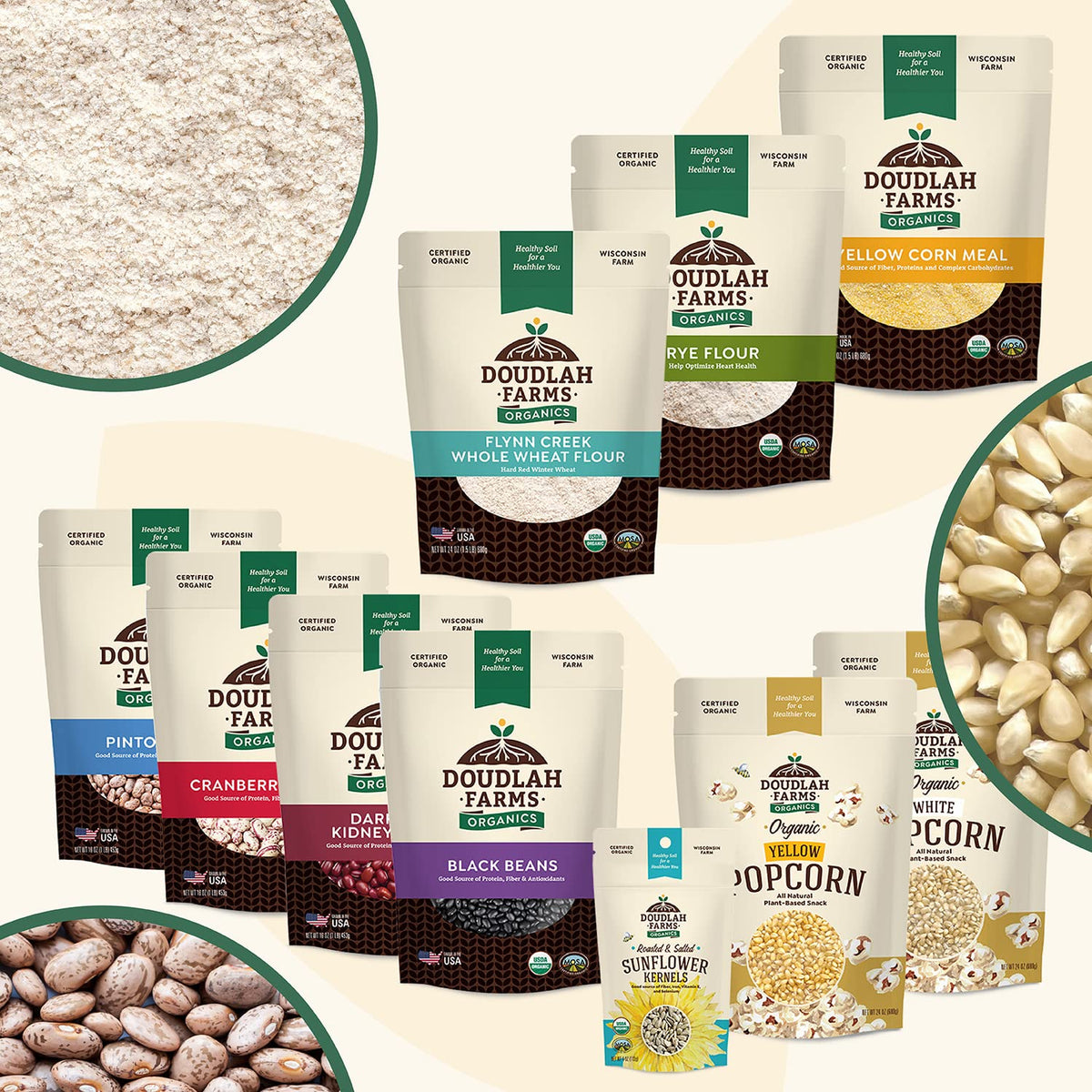 Sixth-generation family farm heritage shown on packaging by Doudlah Farms.