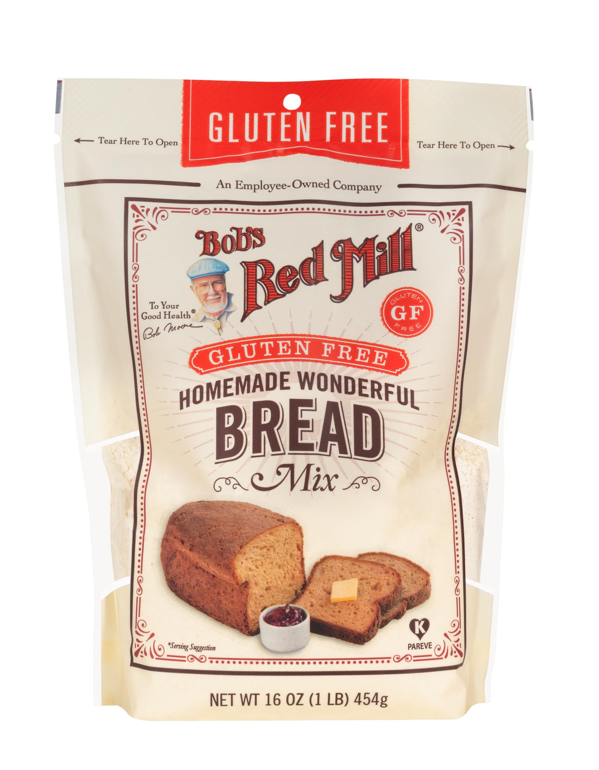 Closeup of dough prep with Bob's Red Mill gluten-free bread mix for easy baking.