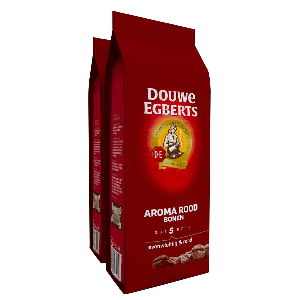 Douwe Egberts Aroma Rood two-pack beans for bean-to-cup machines.