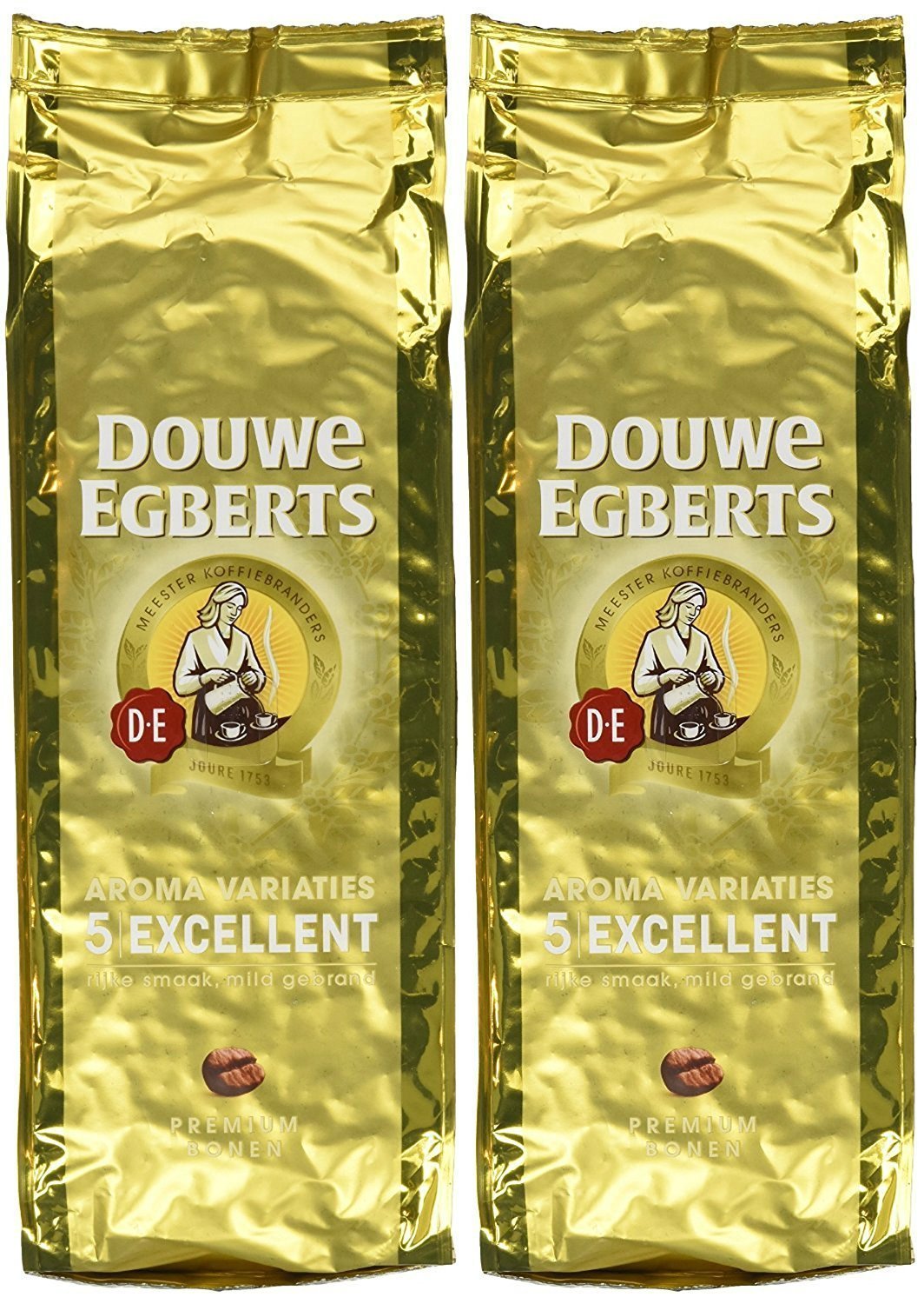 Douwe Egberts Excellent Aroma whole bean coffee pack shown for bean-to-cup machines.