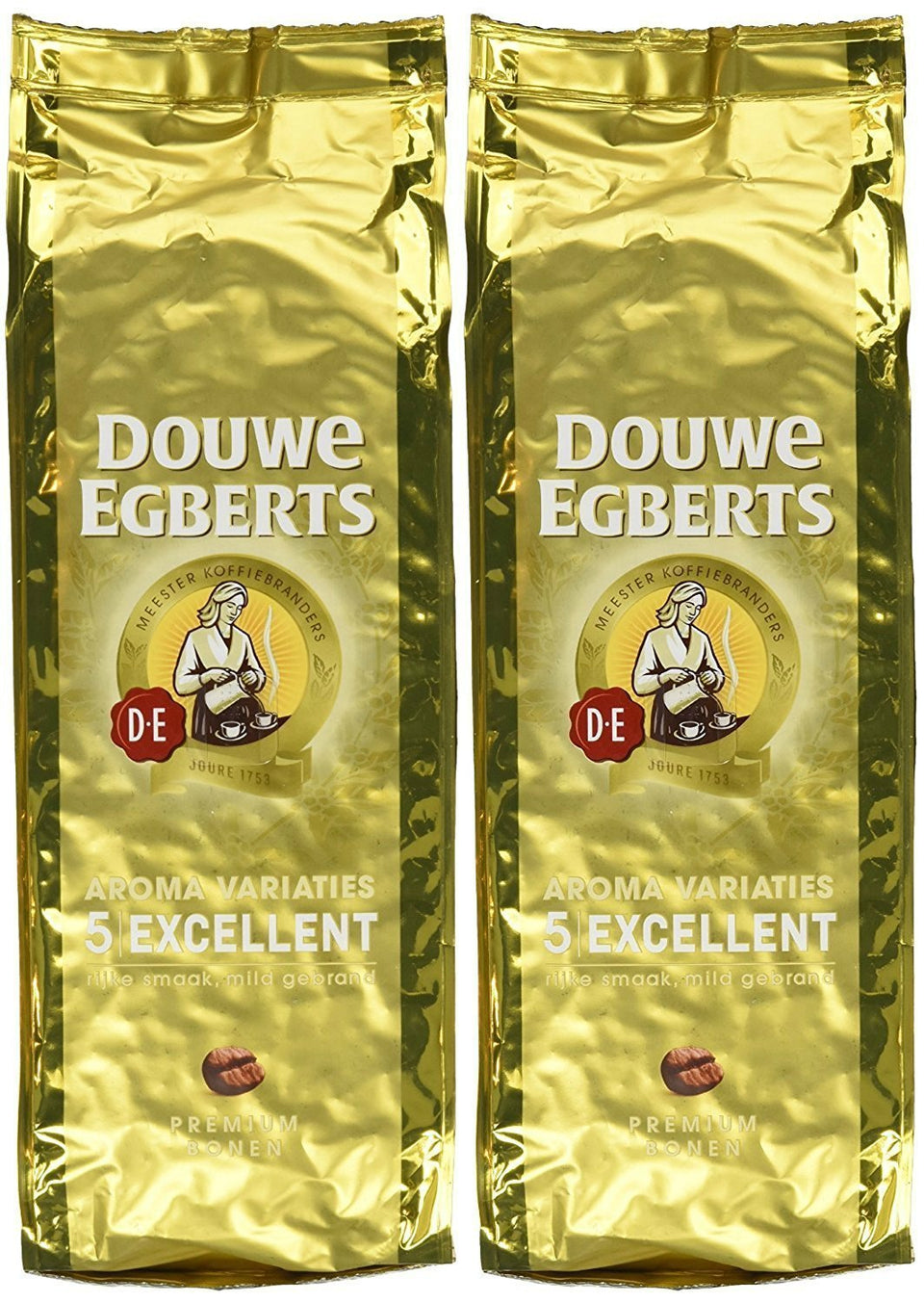 Douwe Egberts Excellent Aroma whole bean coffee pack shown for bean-to-cup machines.