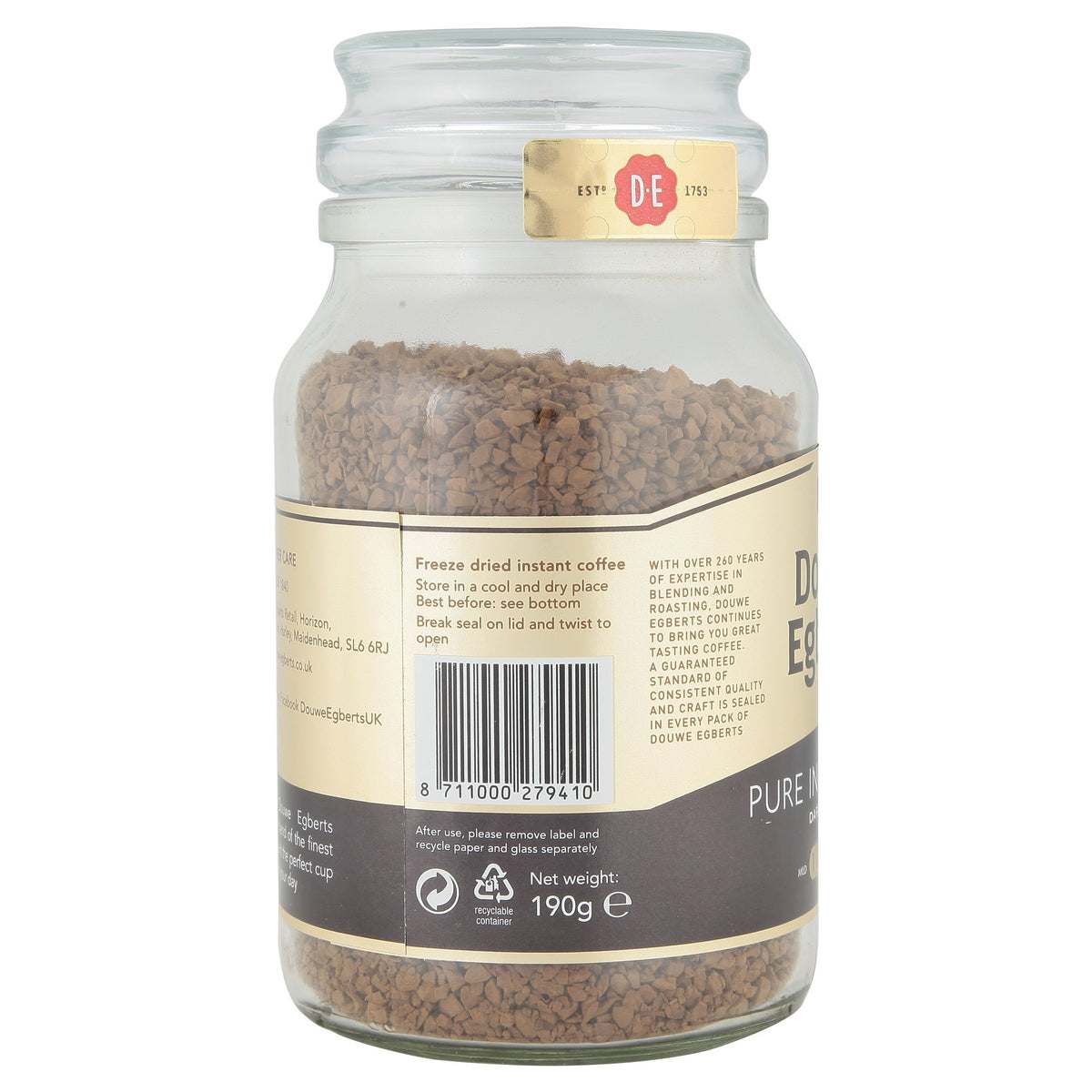 Freeze-dried coffee crystals from Douwe Egberts Pure Indulgence enable quick, smooth brews